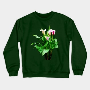 Lioies - Pink and White Calla Lilies Crewneck Sweatshirt